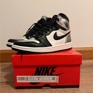 Nike Air Jordan 1 High OG Black Metallic Silver Women’s 6